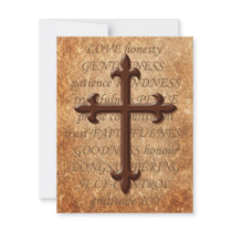 Christian Aged Iron Cross RSVP Card Custom Invites