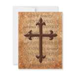 Christian Aged Iron Cross RSVP Card invitations