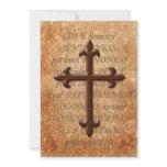 Christian Aged Iron Cross Wedding Invitation