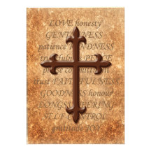 Christian Aged Iron Cross Wedding Invitation