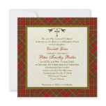 Christian Autumn Plaid Square Wedding Invitation