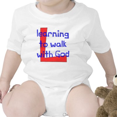 Christian baby vest - Learning to Walk with God Tshirt by UpstreamDesigns