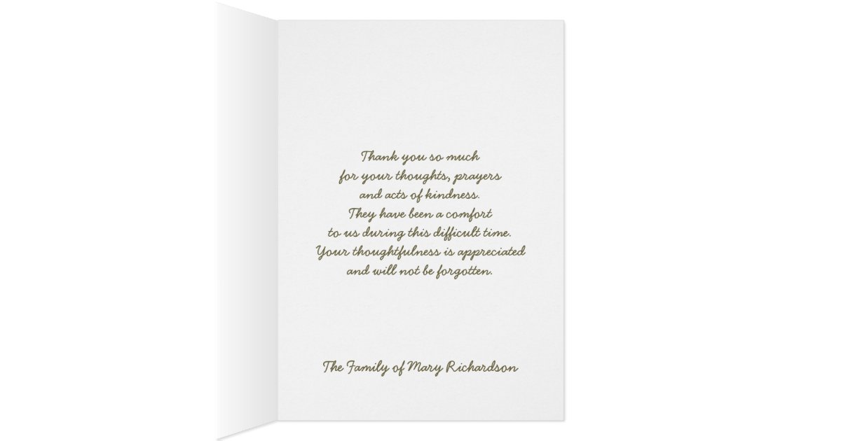 Christian Bereavement Sympathy Thank You Card | Zazzle