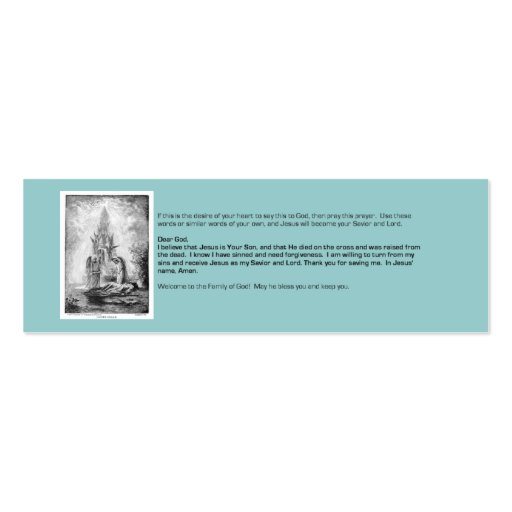 Christian Bible Tract 2 Card Business Card (back side)