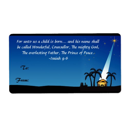 Christian Bible Verse Christmas Gift Tag Label label