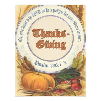 Christian Bible Verse Thanksgiving Personalized Invite