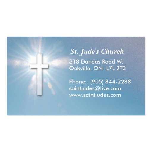 Christian Blue Sky Business Card (front side)