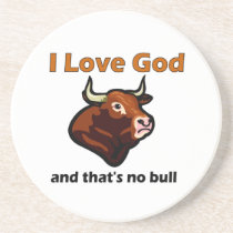Christian bull saying coasters