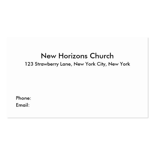 christian business card (back side)