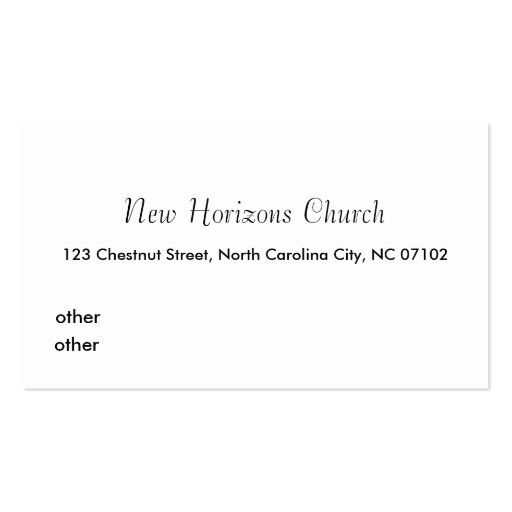 Christian Business Card (back side)
