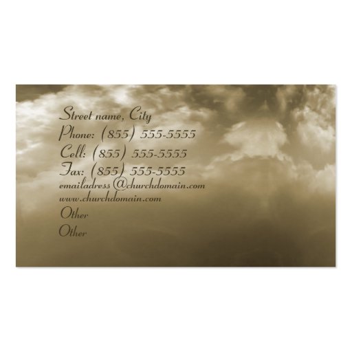 Christian Church Jusus Business Card (back side)