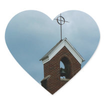 Christian Church Steeple Heart Sticker