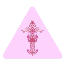 Christian Cross 21 Triangle Stickers