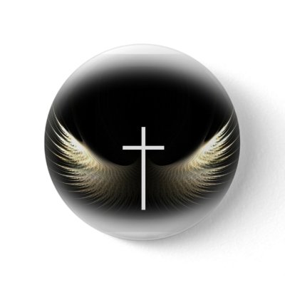 Christian: Cross and Spirit Button