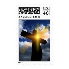 Christian Cross at Easter Sunrise Service Postage Stamp