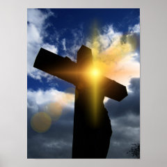 Christian Cross at Easter Sunrise Service Posters