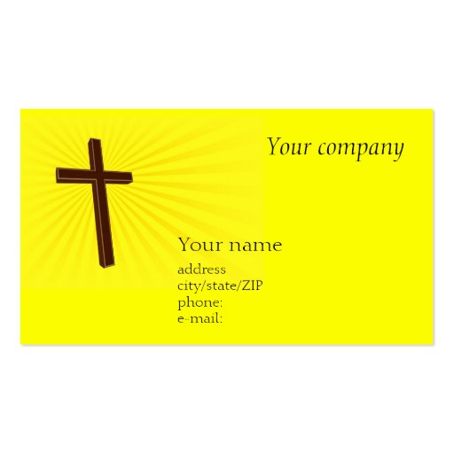 Christian Cross business card (front side)