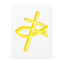 Christian Cross & Fish postcards by Pazzoom Christian Cross & Fish postcards