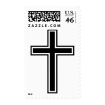 Christian cross postage stamp