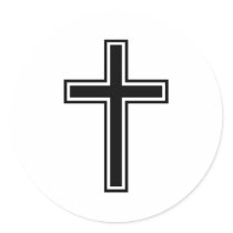 Christian cross round stickers