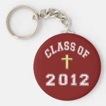 Christian Cross White Key Chain