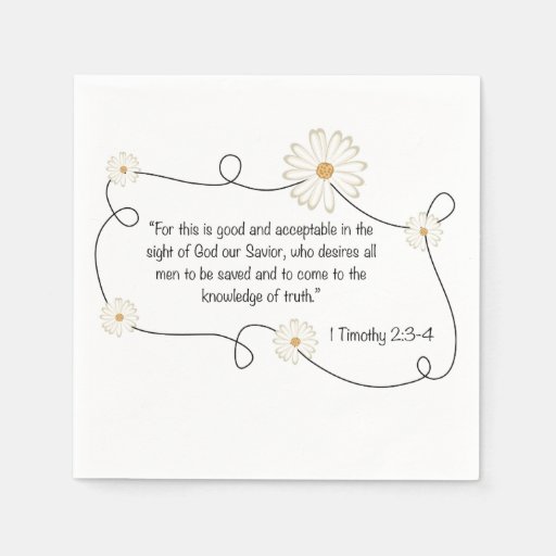 Christian Daisy Flower Bible Quote Paper Napkin Zazzle