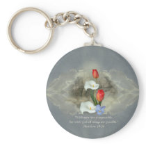 Christian Faith Art ~ Matthew 19:26 Key Chains