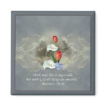 Christian Faith Art ~ Matthew 19:26 Magnet