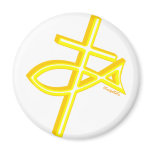 Christian Fish and cross gift design magnets