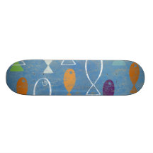 Christian Fish Art Custom Skateboard