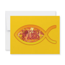 Christian Fish - I'm on FIRE for Christ invitations