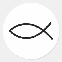 Christian Fish Round Sticker
