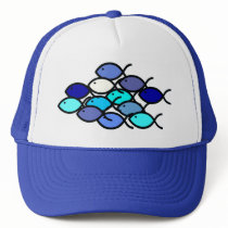 Christian Fish School - Blue and Aqua Hats