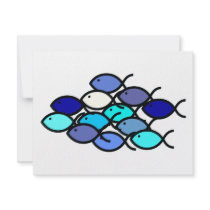 Christian Fish School - Blue and Aqua invitations