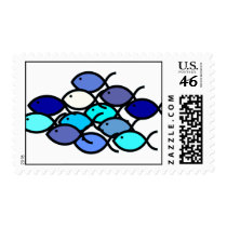 Christian Fish School - Blue and Aqua postage by ChristianFish Christian Fish School - Blue and Aqua postage