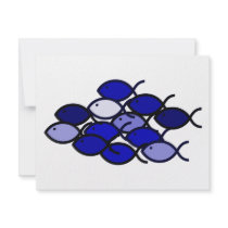 Christian Fish School - Blue invitations