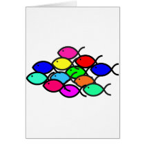 Christian Fish School in Rainbow Colors cards