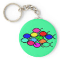 Christian Fish School in Rainbow Colors keychain