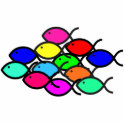 Christian Fish School in Rainbow Colors photo sculptures