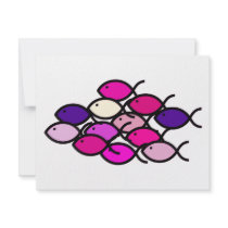 Christian Fish School - Pink and Purple invitations