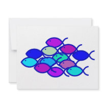 Christian Fish School - Purple and Blue invitations