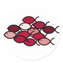 Christian Fish School - Red Sticker