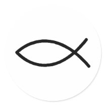 Christian Fish Round Sticker