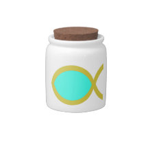 Christian Fish Symbol Candy Jar