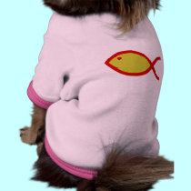 Christian Fish Symbol - Gold with Red pet clothing by ChristianFish Christian Fish Symbol - Gold with Red pet clothing
