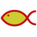 Christian Fish Symbol - Gold with Red Outline photo sculptures by ChristianFish Christian Fish Symbol - Gold with Red Outline photo sculptures
