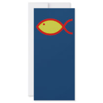 Christian Fish Symbol - LOUD! Gold and Red Full Color Rack Card