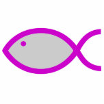 Christian Fish Symbol - LOUD! Grey and Pink Photo Sculpture