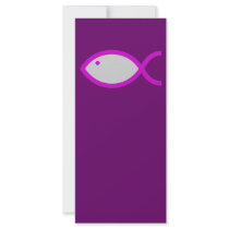 Christian Fish Symbol - LOUD! Grey and Pink Personalized Rack Card
