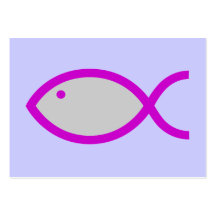 Christian Fish Symbol - LOUD! Grey with Pink Business Card Templates
